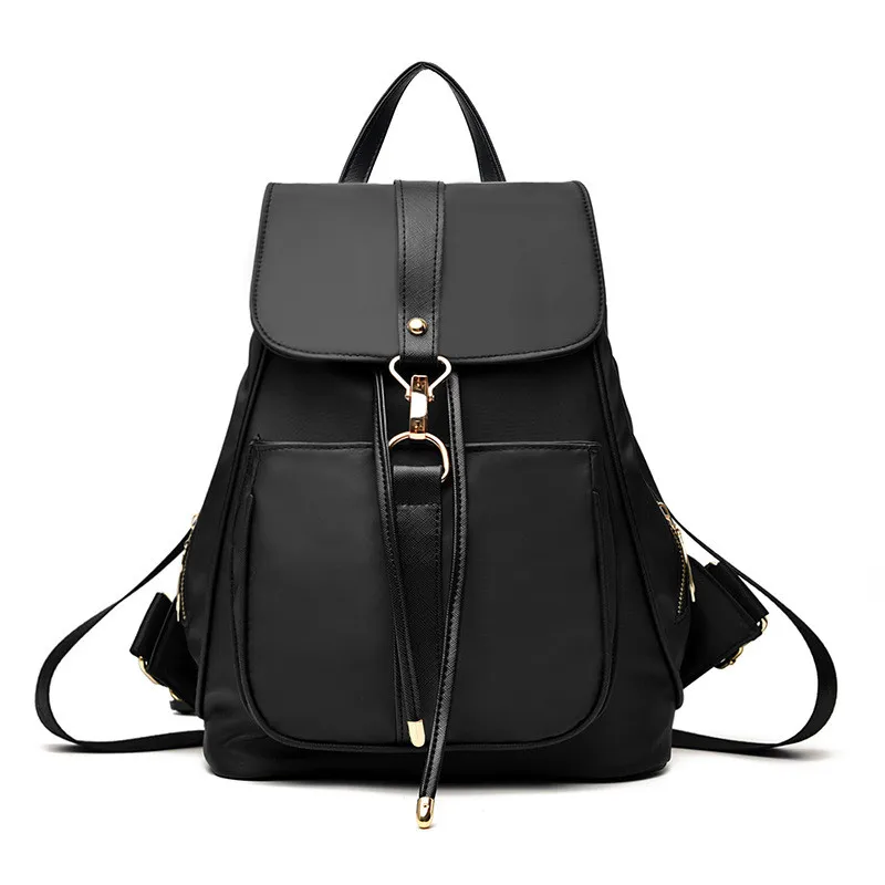 Women Backpack PU Leather Black Shoulder School Bags For Teenagers Girls Female Casual Travel Bags Pack