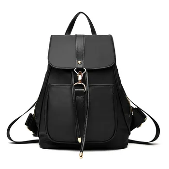 

Women Backpack PU Leather Black Shoulder School Bags For Teenagers Girls Female Casual Travel Bags Pack Mochilas Feminina BP0068