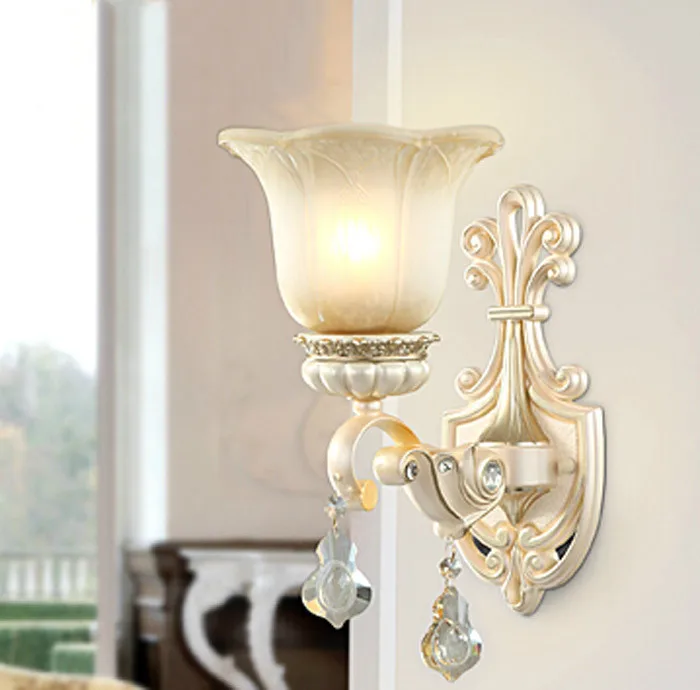 М двойной головки настенный светильник Европейской романтической минималистский Спальня прикроватные зеркало Освещение лестница коридор балкон бра