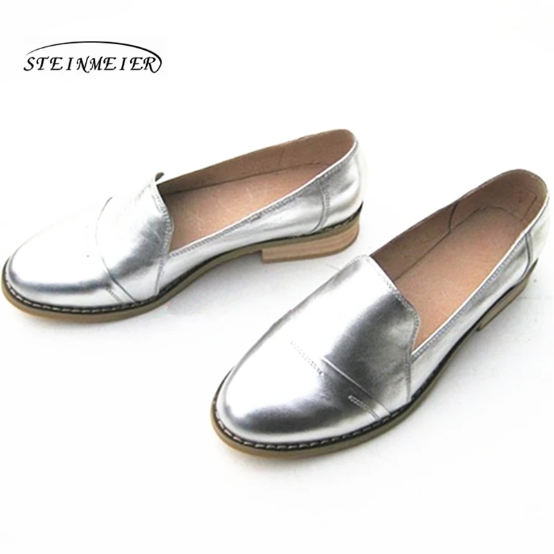 

Women's Flats Oxford Shoes Woman Genuine Leather Sneakers Ladies Brogues Slipon Vintage Casual Shoes Oxfords Shoes For Women