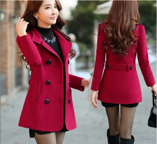 2016 otoño invierno mujeres abrigos de lana para mujer