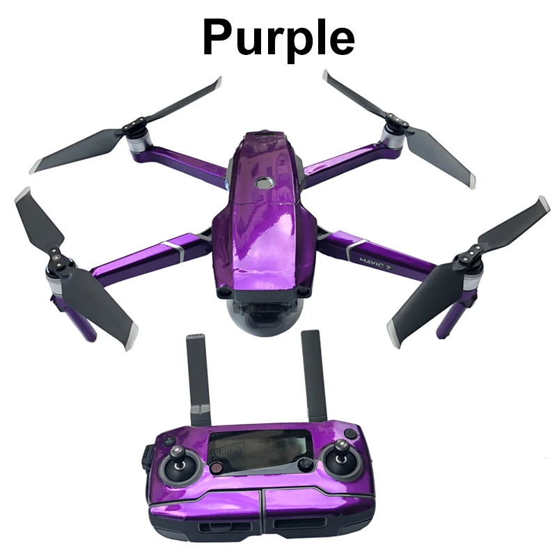 Purple 1 комплект флуоресцентный пульт дистанционного управления для тела полный набор наклеек s водонепроницаемый крутой стикер для DJI Mavic 2 Pro/Zoom аксессуары для дрона - Цвет: Purple