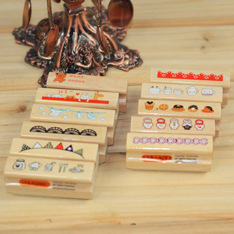 Romantic Long Stamp Diy Wooden Rubber Stamps For Scrapbooking Vintage