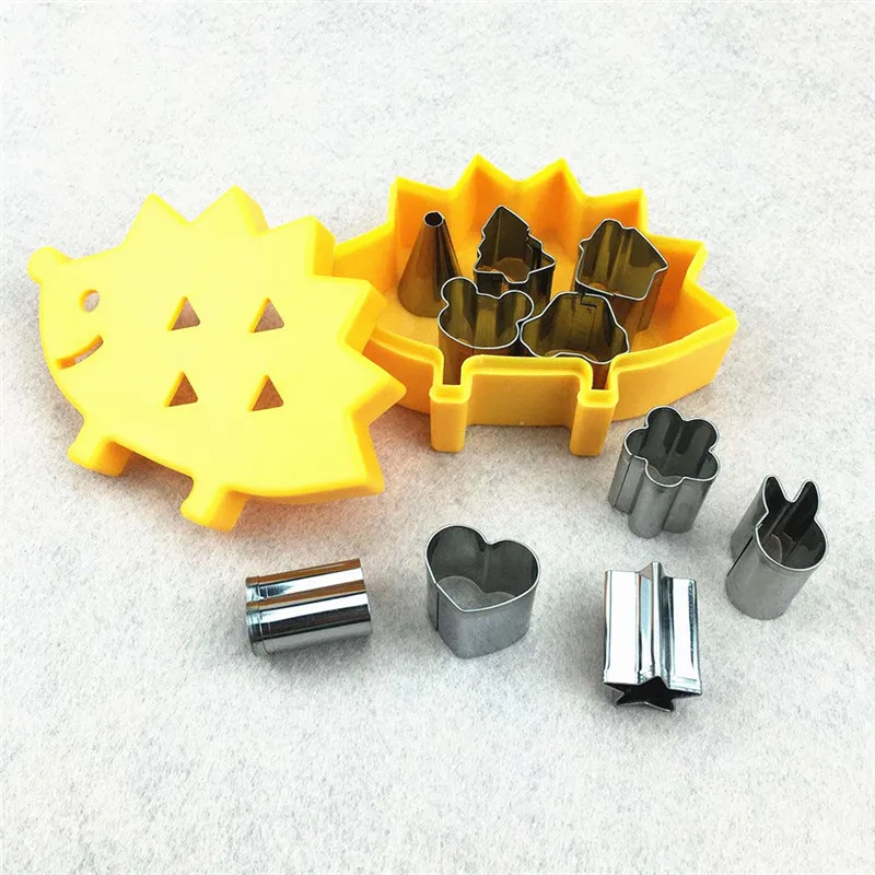 

10pc/set Vegetable Fruit Mini Cutters Mold With Hedgehog Shape Box Cake Cookies Pastry Moulds Home Kitchen Gadget Cutting Tools