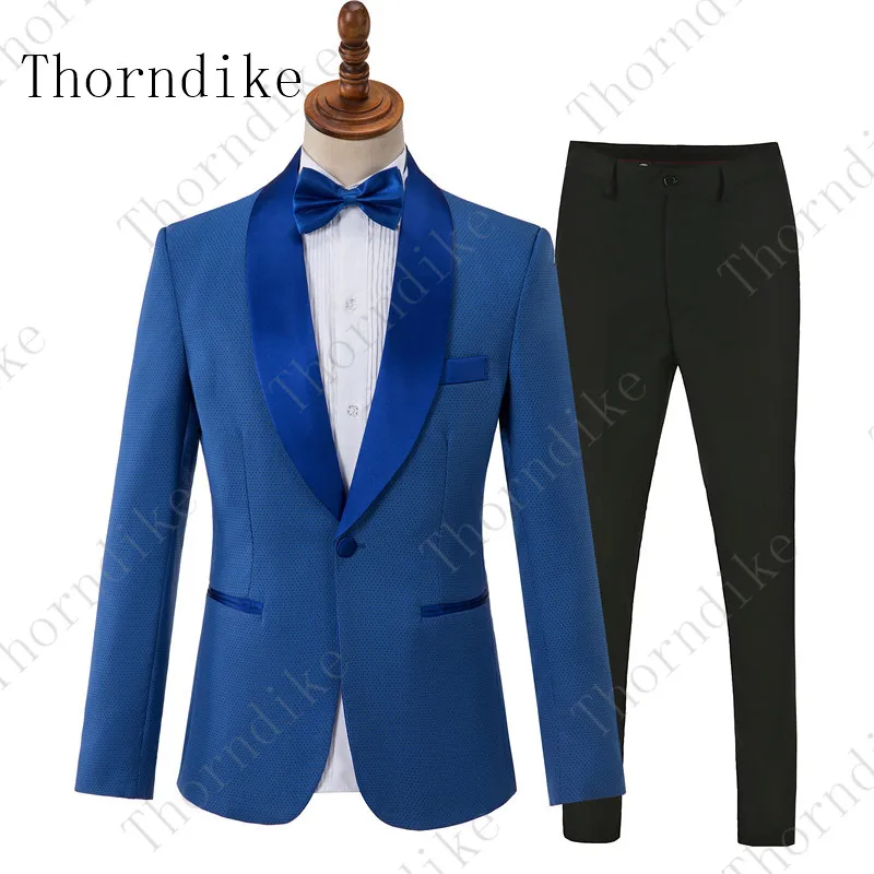 suits8 Thorndike бренд мужской плюс размер 5XL Цветочный узор Slim Fit Мужские костюмы с брюками свадебный смокинг жениха певица костюм - Цвет: suits8