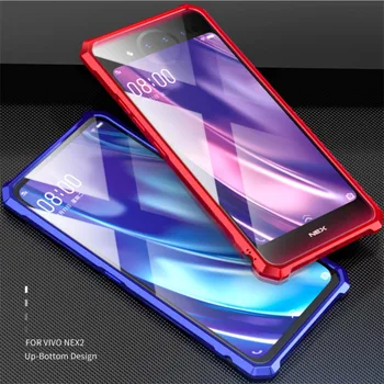 

For VIVO NEX 2 Case Metal Bumper Glass Back Cover for VIVO NEX 2 NEX2 Transparent Tempered Glass Phone Case