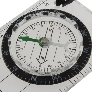 

PPYY NEW -Mini All in 1 Outdoor Hiking Camping Baseplate Compass Map Measure Ruler
