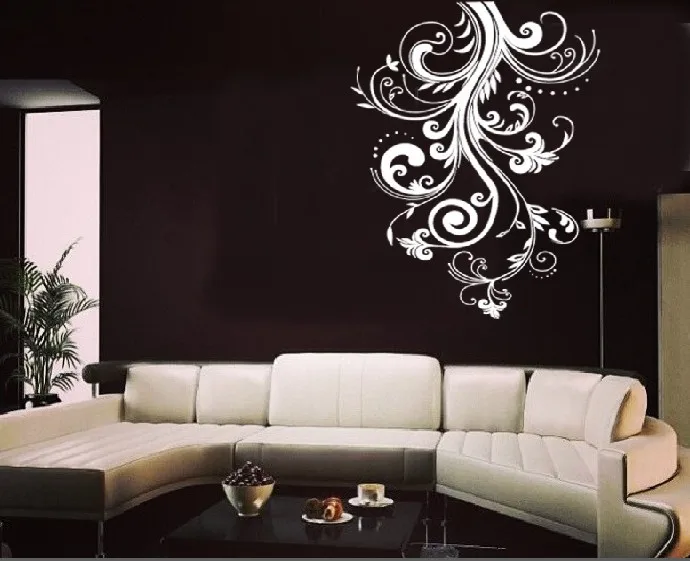 Dreamhome-NEW Home Decor Wall Stickers Large Beautiful Design Big White Flowers/Vinyl Decals 160x110cm Waterpoof | Дом и сад