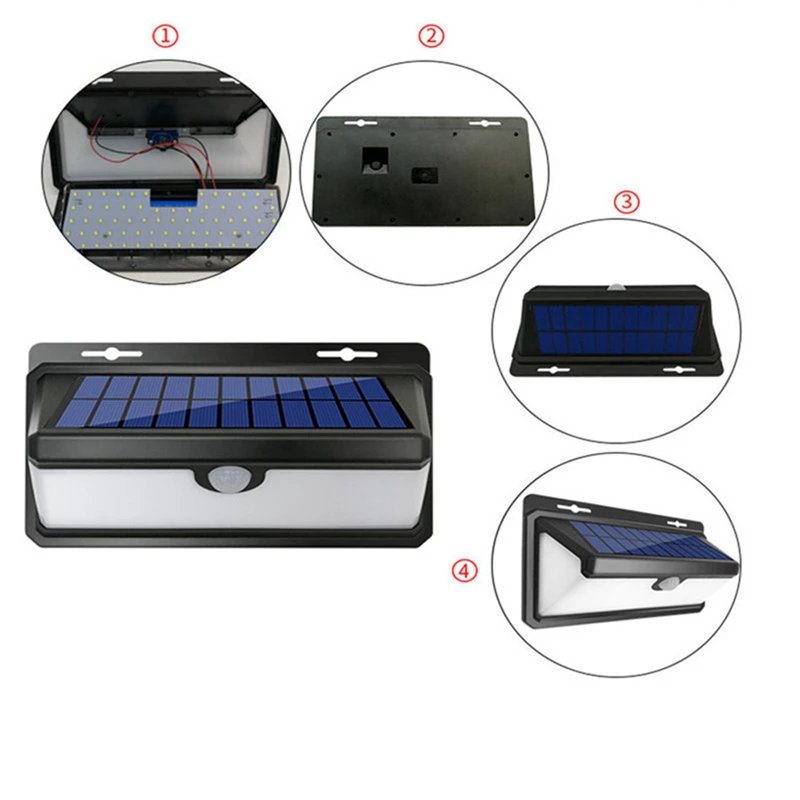 ARILUX 4,4 Вт 100 светодиодный светильник на солнечной батарее с датчиком движения, наружный водонепроницаемый настенный светильник для сада с 3 режимами безопасности