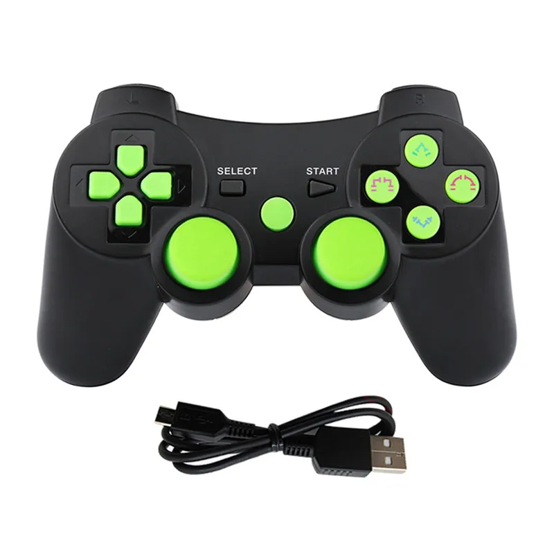Green K ISHAKO беспроводной Bluetooth для PS3 Джойстик игровой контроллер для sony play station 3 функция с шестью осями шок Черный череп - Цвет: Green