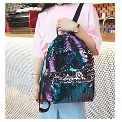 Для девочек мелких блесток рюкзак с сияющими блестками рюкзак для школы Для женщин блестящие Повседневное рюкзак (синий)