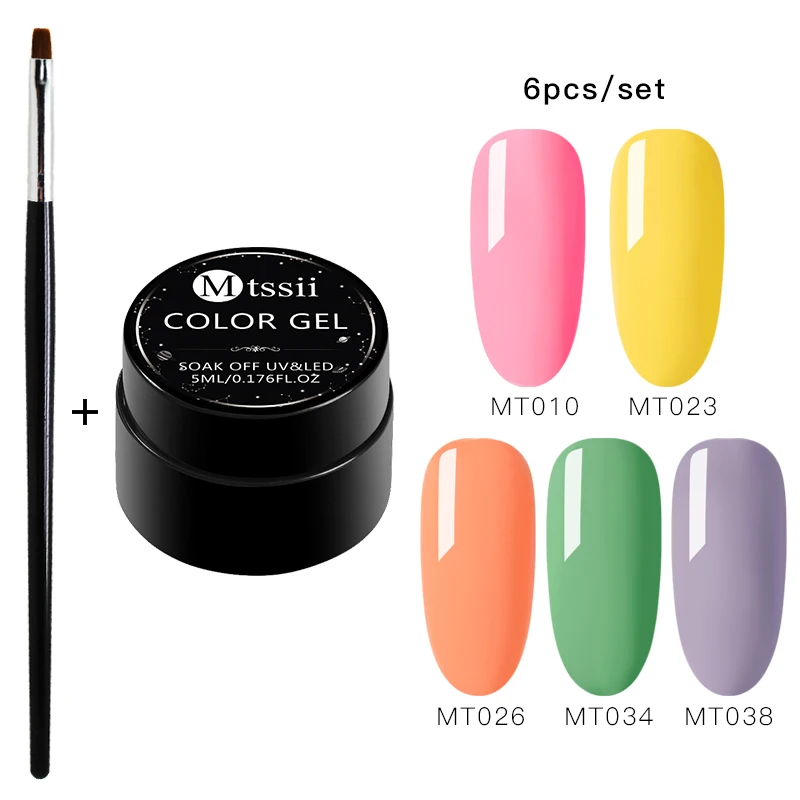 

Mtssii Gel Polish Set Semi Permanent Varnish Top coat UV LED Gel Varnish Manicure Soak Off Nail Art Gel Nail Polish