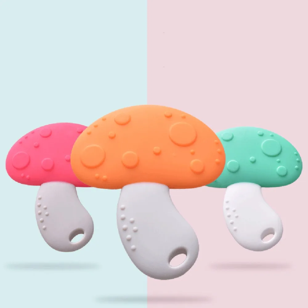 Mushroom Beads Baby Teethers DIY Silicone Beads Teething Necklace