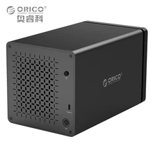 ORICO Tool Free NS400C3 3.5″ 4 Bay Type-C Hard Drive Dock Support 40TB USB3.1 5Gbps UASP with 12V6.5A Adapter HDD Enclosure Case