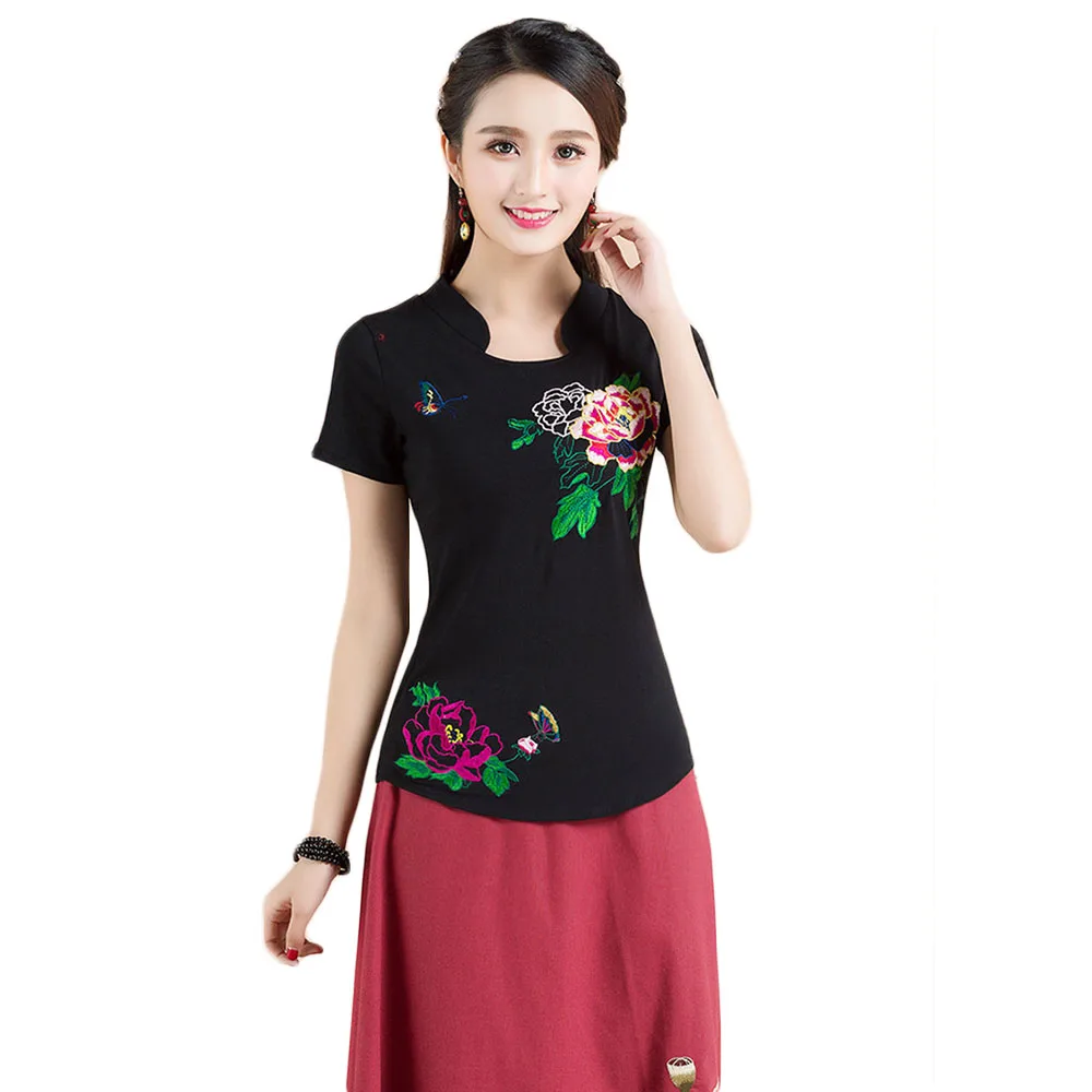 

Embroidery Chinese Stlye Blouse Plus Size Blusa Feminina Summer Tops Blusas Shirt Womens Tops And Blouses Camisa Feminina