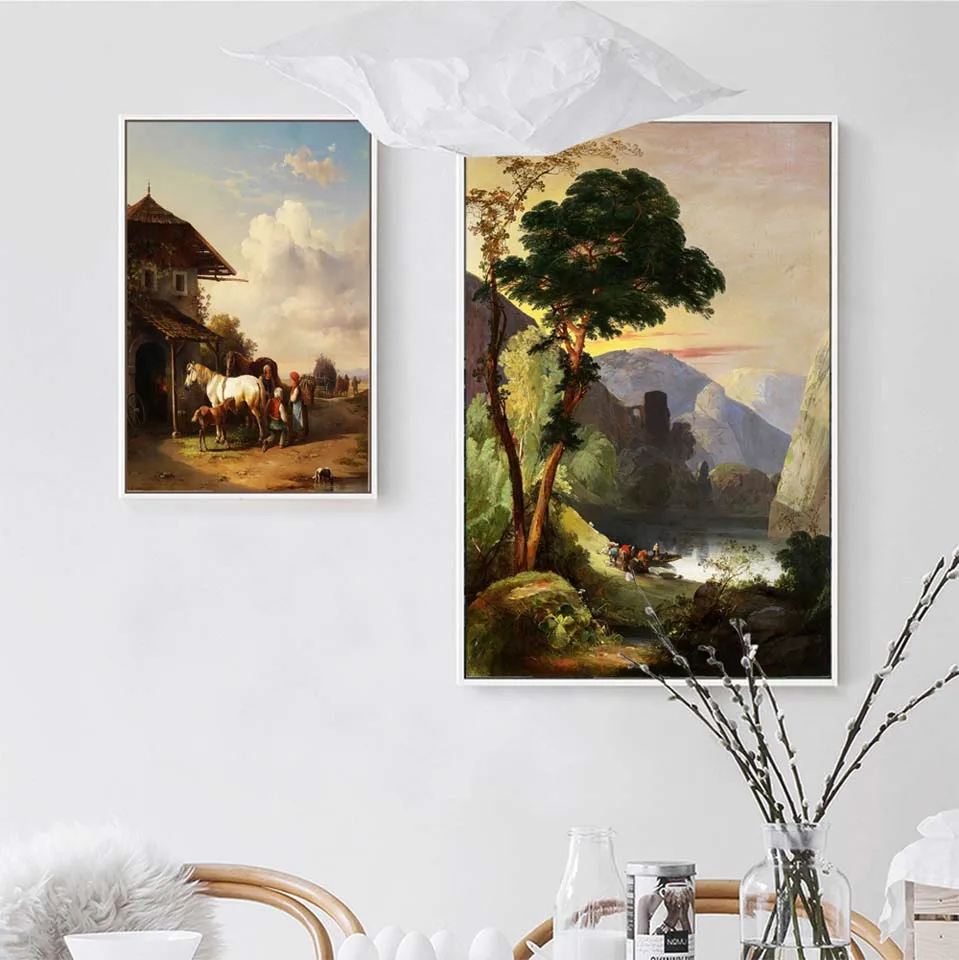 

Постер для украшения дома, настенная Картина на холсте, картина, классический пейзаж, масляная живопись, архитектура, картины-распылители