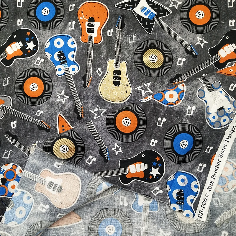 Новинка серый цвет длина 110 см цветочный рисунок под гитару хлопковая ткань