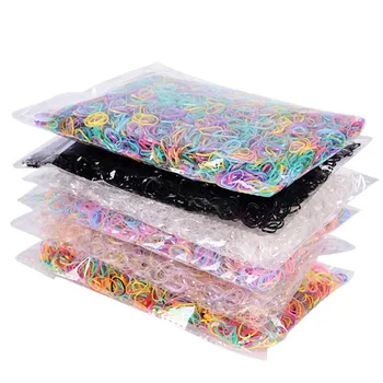 

600pcs/set Multicolor Clear transparent Ponytail Holder Elastic Rubber Band Hair Ties Ropes Rings Useful Unisex Headwear