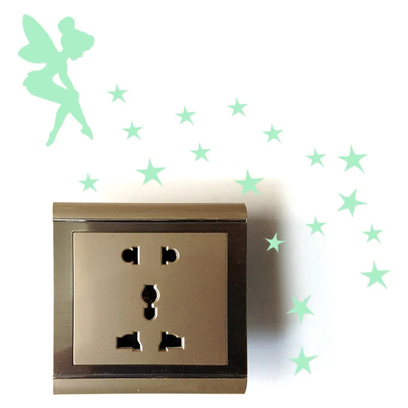 switch sticker wall decoration fairy luminous switch sticker cover protection wall stickers for kids rooms animals #F#40AT28 (2)