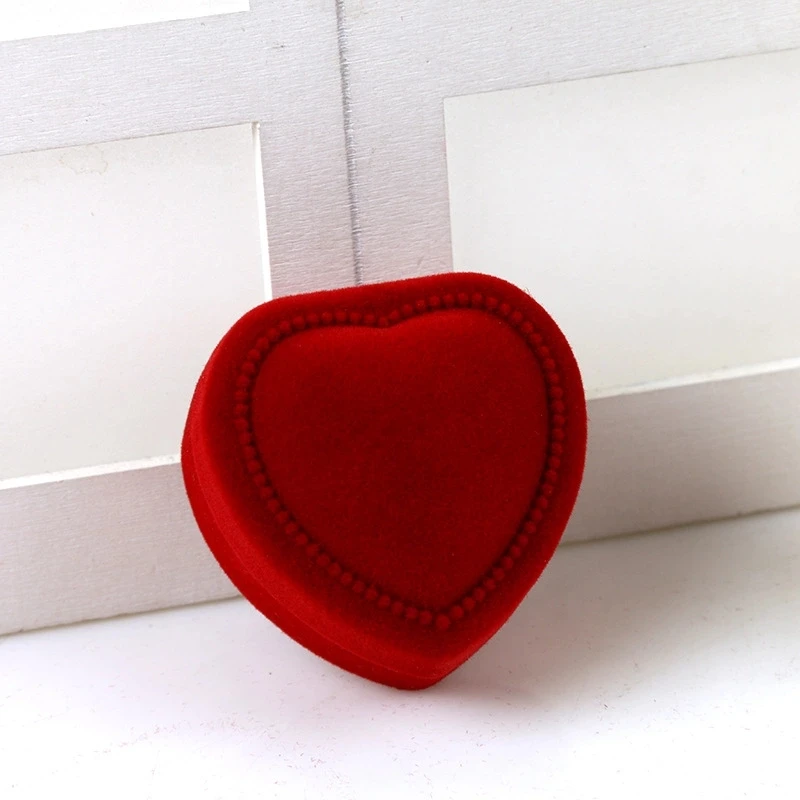 1 шт. 4,8*4,8*3,5 см сумки для переноски Красное сердце Свадебные стенд для ювелирных украшений коробка для колец органайзер для сережек чехол в