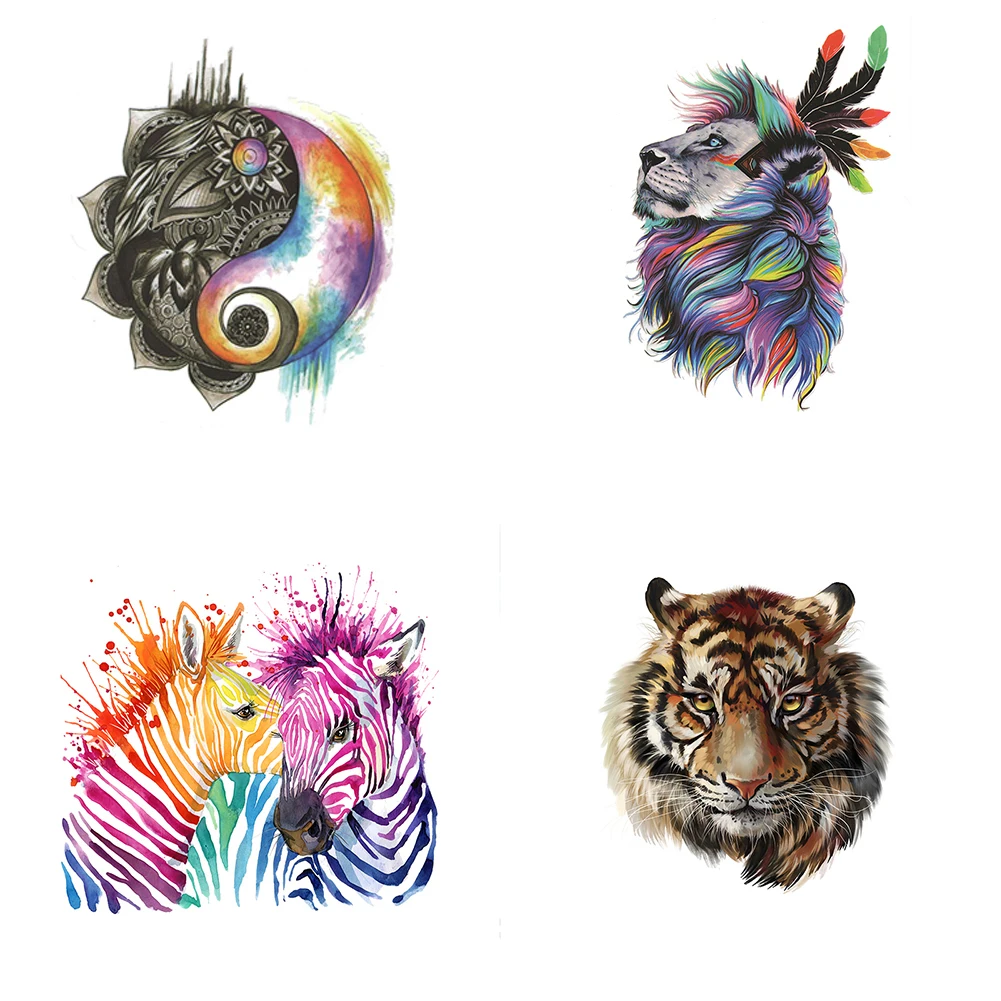 

XC 4 Pieces Ironing on Patch Color Animal Heat Transfers Stickers for Coat Washable Patches DIY Decoration Appliqued