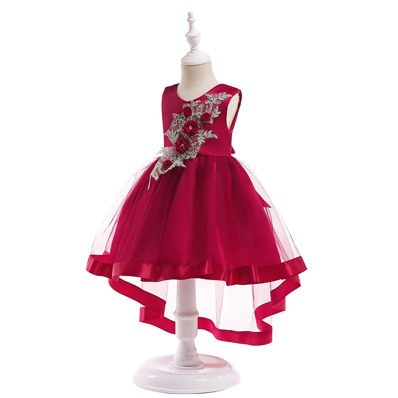 Платье принцессы с цветочным узором для девочек; детское платье для свадебной вечеринки; праздничная одежда; Детские платья для девочек 3-10 лет