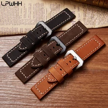 LPWHH Genuine Cow Leather Watchband Thick Stainless Steel Clasp 20mm 22mm 24mm Black Brown Pin Buckle Watch Band Soft Strap LPWHH Genuine Cow Leather Watchband Thick Stainless Steel Clasp 20mm 22mm 24mm Black Brown Pin Buckle Watch Band Soft Strap