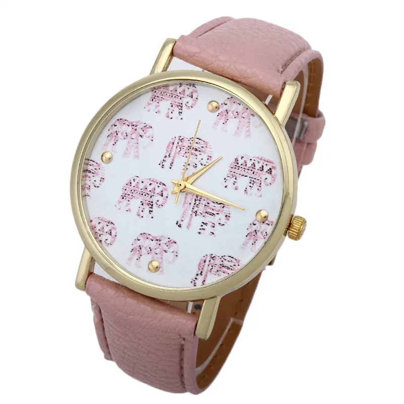 NEW Women's Watches Casual Elephant Pattern watch band leather alloy Analog Quartz Dial Wrist Watch clock relogio feminino M21 (10)