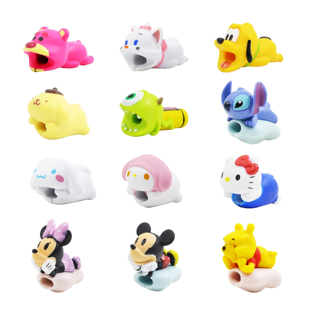

CHIPAL Cute Cartoon Bites USB Cable Protector iphone Cable Winder Chompers Cord Animal Bite Phone Holder Organizer Protection