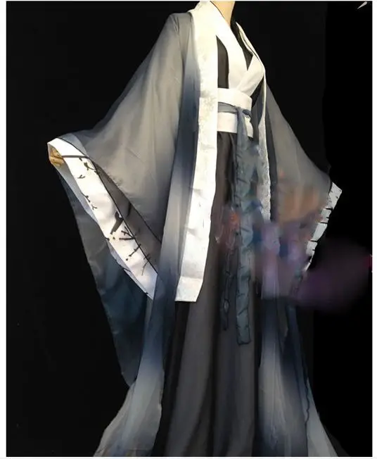 

Yong Mo Diao Ink Black Male Costume Hanfu for TV Play Once Upon A Time Cos Mu Yan Ye Hua Prince Scholar Men's Costume Hanfu