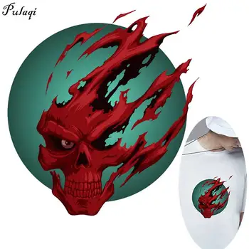 

3D Cartoon Skull Patches For Clothing Iron On Transfer For T-Shirts Thermo Stickers On Clothes Heat Transfer Animal Stickers F