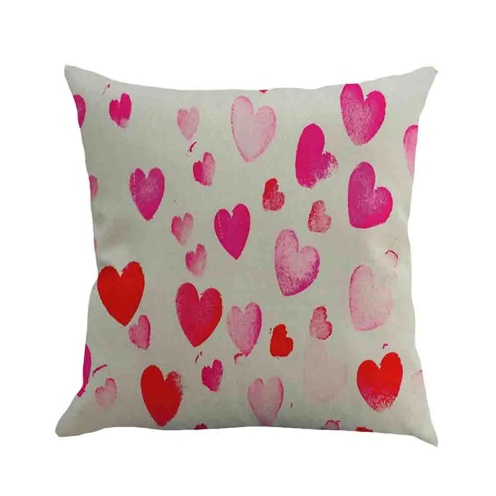 

Pillow Cover 45*45 Linen Pillow Cases For Wedding Happy Valentine's Day Throw Sweet Love Square Cushion Cover L528