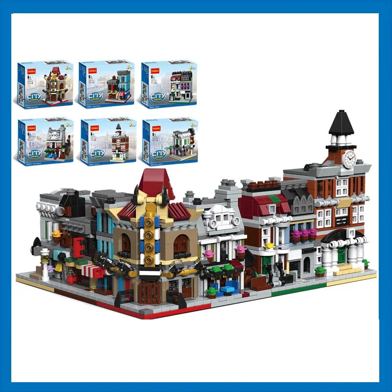 

Street center Architecture Opera Detective's office pets shop Brick bank Building Blocks Brick toys for new year christmas toys