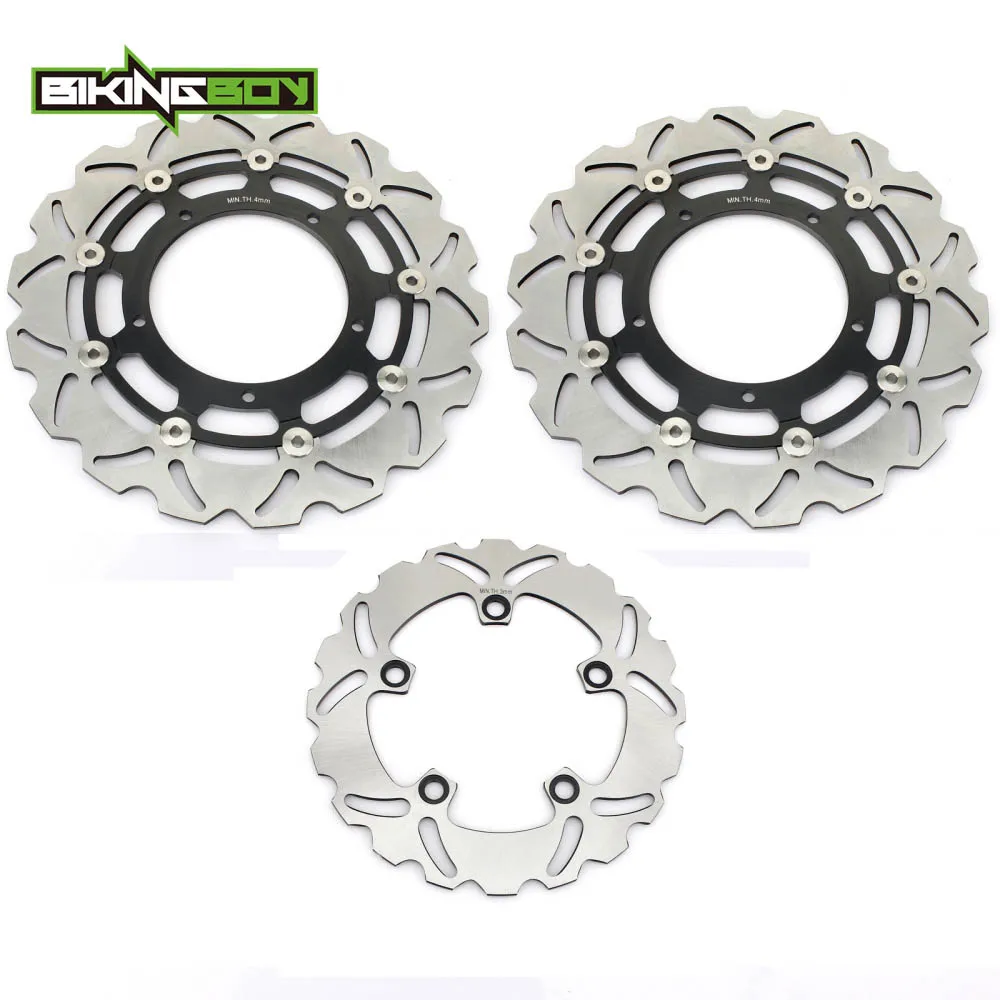 

BIKINGBOY Front Rear Brake Discs Rotors Disks for Yamaha YZF R1 2004 2005 2006 2015 2016 17 18 19 R6 2017 2018 2019 Motorcycle