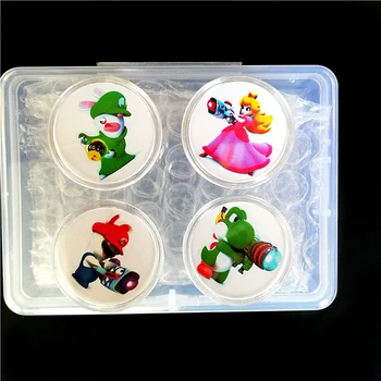 

Fast Shipping Full Set 4Pcs Mario + Rabbids Kingdom Battle Collection Coin Game NFC Card Of Amiibo Tag NS Zelda Splatoon Kart