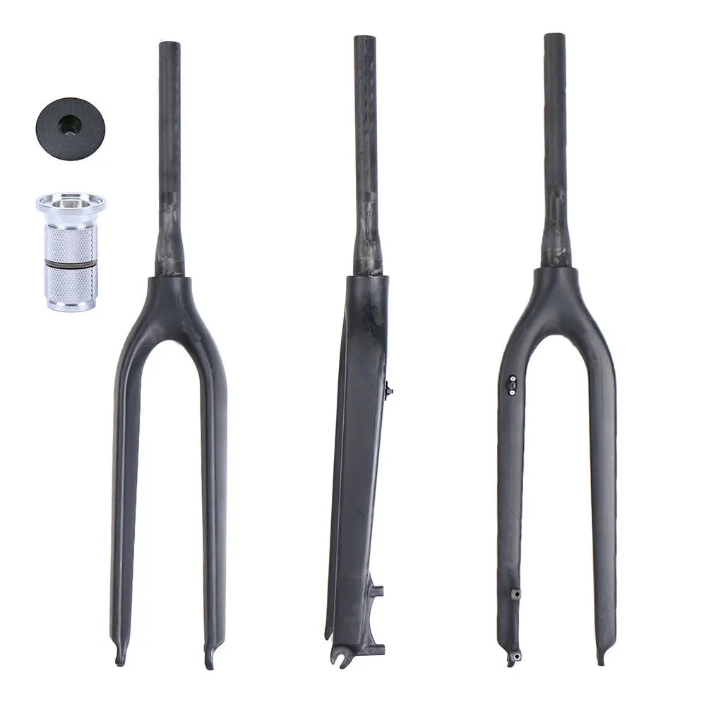 

MTB Fork 29 Carbon Mountain Bike Forks No Logo Messy Texture UD 1-1/8"-1-1/2" Rigid Mountain Bike Forks Carbon MTB Fork for 29er