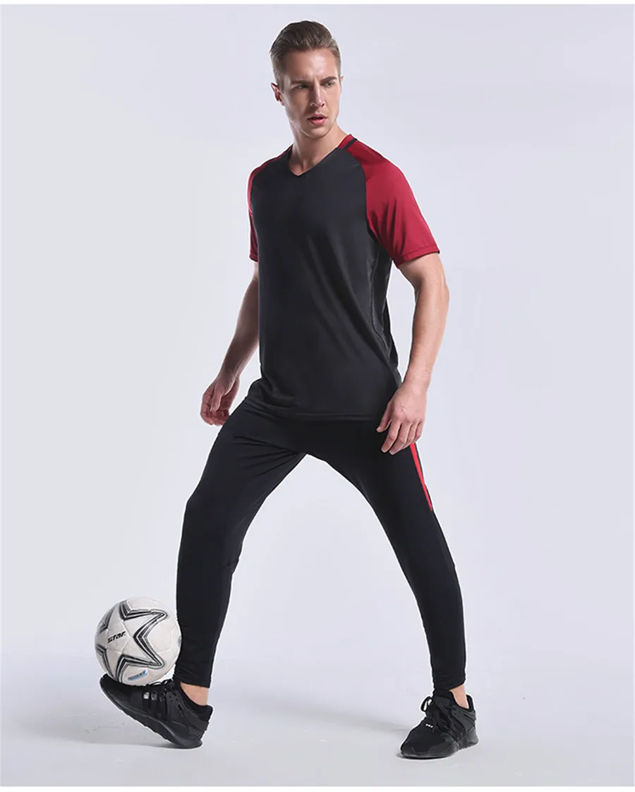 Для мужчин с эластичной резинкой на талии Бег Брюки дышащие брюки для бега Мужской тонкий для обучения игре в футбол брюки