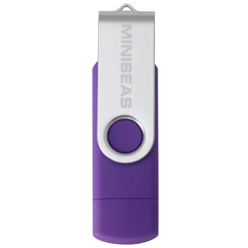 Miniseas, смартфон, USB флеш-накопитель, флеш-накопитель, 64 ГБ, флешка, 8 ГБ, OTG, внешнее хранилище, микро usb карта памяти, флеш-накопитель, A-10 - Цвет: Фиолетовый