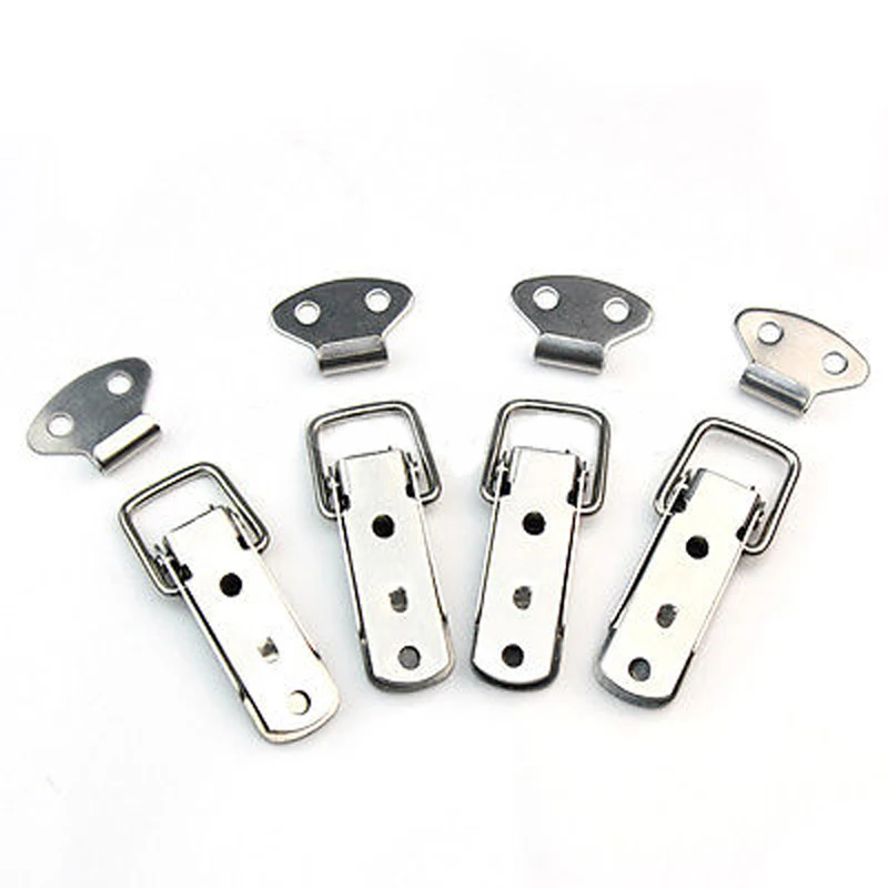 Mayitr 4pcs Stainless Steel Buckle Snap Bag Cabinet Closure Lock