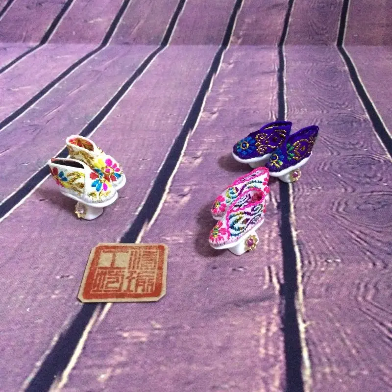 Handmade Doll Shoes Flower pot bottom shoes of Qing Dynasty for 29cm