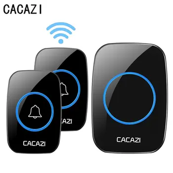 

2017 New White Wireless Doorbell Waterproof Smart 38 Melody Led RingDoor Bell AC220V 1 2 Push Doorbells Button +1 2 3 Receivers