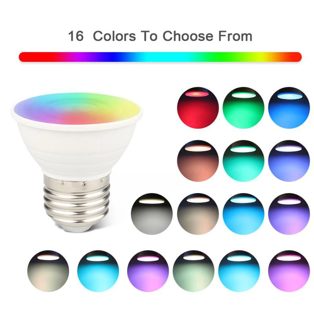 E27 GU10 Светодиодная лампа 16 цветов RGB rgbw 5 Вт волшебная ac 110 в 120 220 В прожектор + ИК