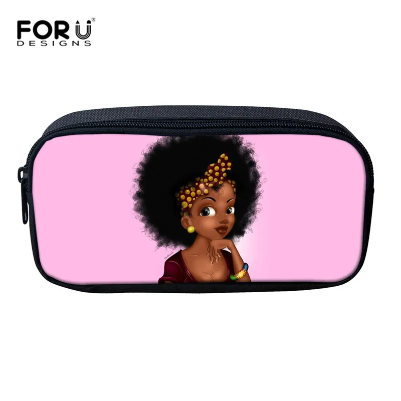 FORUDESIGNS/3 шт./компл. школьные сумки набор для девочек детский школьный рюкзак сумка Африканский Американский черный художественный школьный рюкзак для девочек Mochila - Цвет: Z5131K