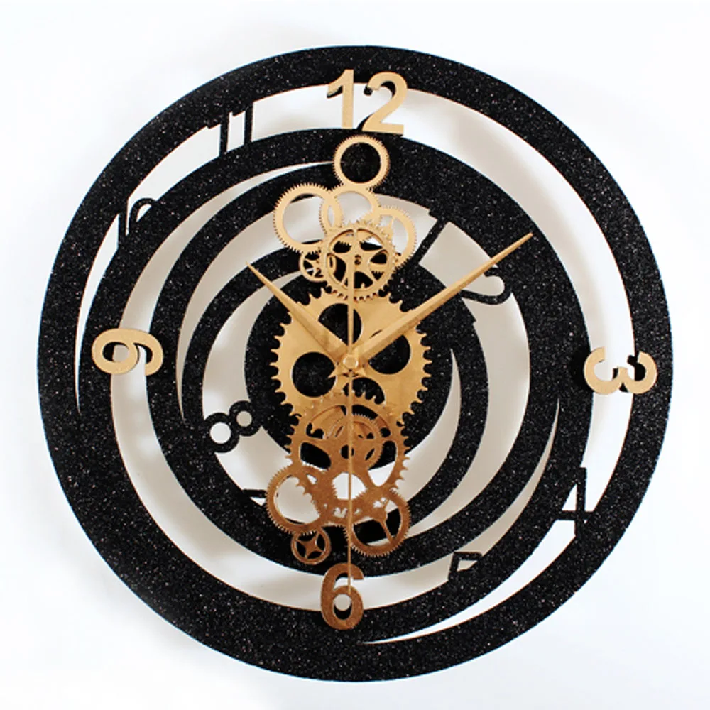 Buy European Fashion Metal Wheel Gear Wall Clock