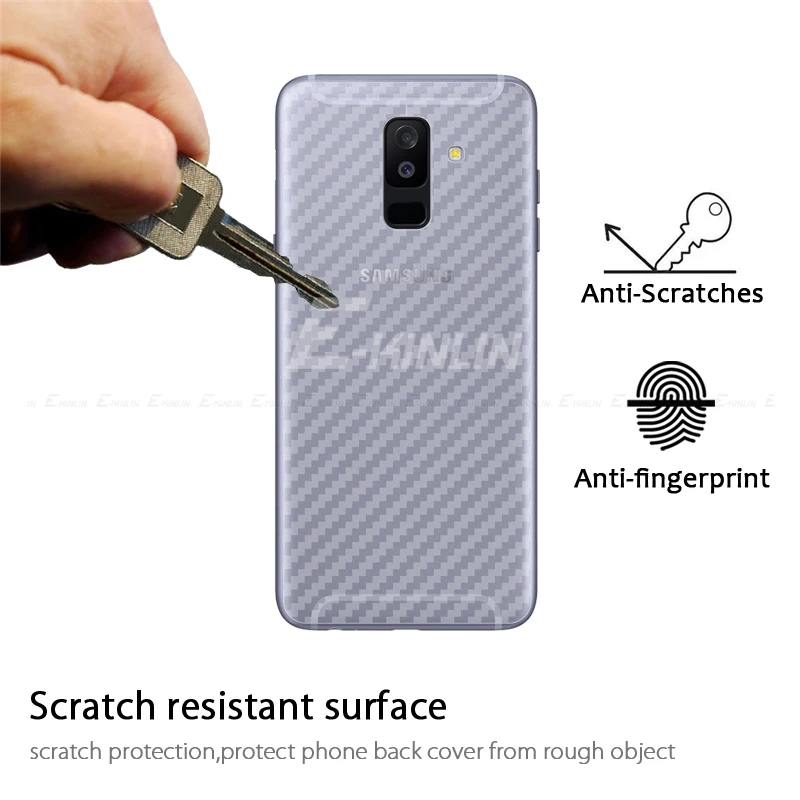 2 шт. Защитная пленка для задней панели из углеродного волокна Samsung Galaxy A8 A6 Plus A9 A7 A5