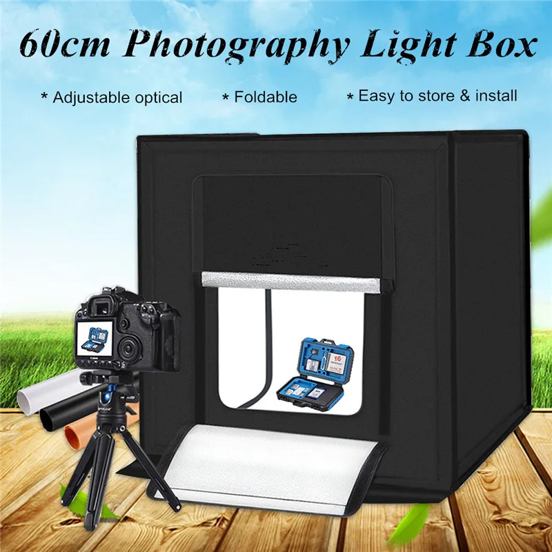 

New Portable Photography Studio Set 60x60x60cm 5500K Led Light Studio Photography Light Box Mini Backdrop Tent Cube Light Box