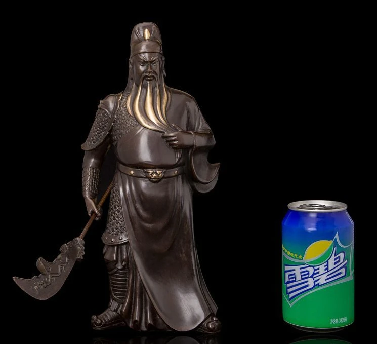 

Art Deco Sculpture Guan Er Ye Guan Gong Guan Yu Hold Sword Bronze Statue