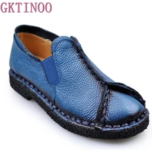 Женская обувь на плоской подошве; коллекция года; сезон весна-осень; женская обувь ручной работы; Национальная обувь из натуральной кожи; Повседневная обувь; женская обувь на плоской подошве из мягкой воловьей кожи