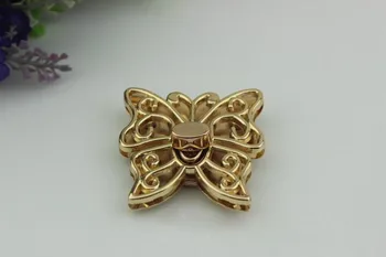 

10pcs/lot Luggage hardware accessories Golden die-casting twist lock Mortise lock butterfly lock bag lock