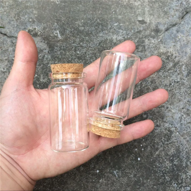 50ml Glass Bottles With Cork Transparent Empty Glass Vials Jars 50pcslot